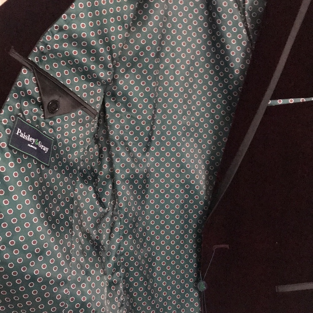 Paisley and Gray Burgundy Sport Jacket - Picture 4 of 4